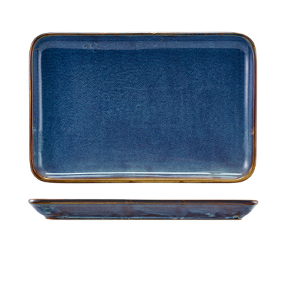 Terra Porcelain Aqua Blue Rectangular Platter 30 x 20cm