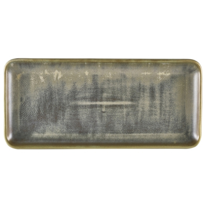 Terra Porcelain Matt Grey Narrow Rectangular Platter 31 x 14cm