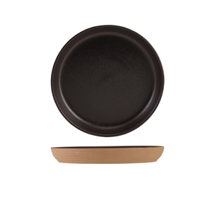 Kava Black Stoneware Ribbed Plate 20cm