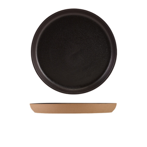 Kava Black Stoneware Ribbed Plate 25cm