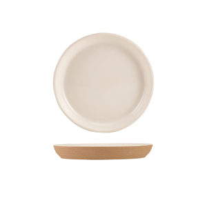 Kava White Stoneware Ribbed Plate 18cm