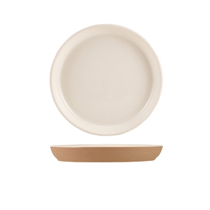 Kava White Stoneware Ribbed Plate 20cm