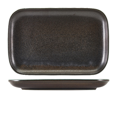 Terra Porcelain Black Rectangular Plate 34.5 x 23.5cm