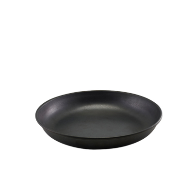 Black Vintage Steel Coupe Plate 24cm