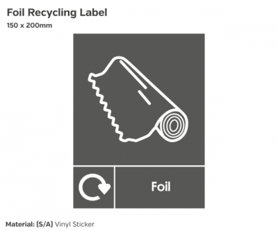 Foil Recycling, Self-Adhesive Vinyl, 200x150mm.