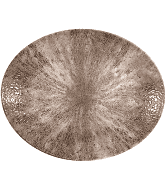 Churchill Stone Zircon Brown Orbit Oval Coupe Plate 12.5"