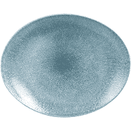 Churchill Raku Topaz Blue Orbit Oval Coupe Plate 10Inch