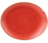 Churchill Stonecast Berry Red Orbit Oval Coupe Plate 19.7cm