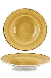 Churchill Stonecast Mustard Profile Wide Rim Bowl Med 23.88cm