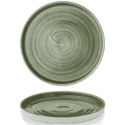 Churchill Stonecast Patina Burnished Green Walled Plate 10 2/8"