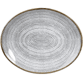 Churchill Studio Prints Stone Grey Orbit Oval Coupe Plate 12.5"