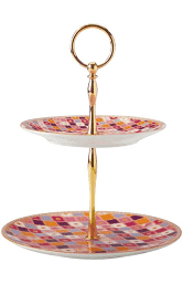 KitchenCraft Maxwell & Williams Teas & C's Cake Stand Two Tier Kasbah Rose