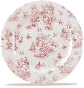 Churchill Toile Cranberry Profile Plate 8"