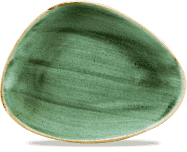 Churchill Stonecast Samphire Green Triangle Chefs Plate 13 3/4"X7 3/8"