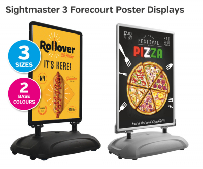 Sightmaster Poster Forecourt Poster Display Grey Base 30x40Inch