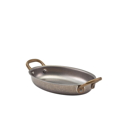 Vintage Steel Oval Dish 16.5 x 12.5cm
