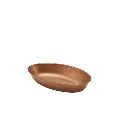 Copper Vintage Steel Oval Dish 17.5 x 11cm