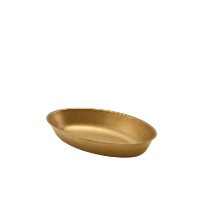 Gold Vintage Steel Oval Dish 17.5 x 11cm