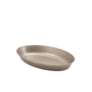 Vintage Steel Oval Dish 20.5x13cm