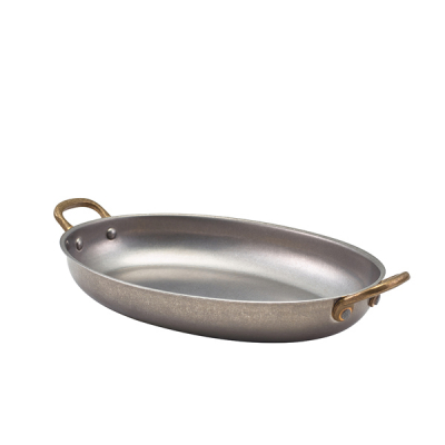 Vintage Steel Oval Dish 24.5 x 17.5cm