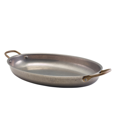 Vintage Steel Oval Dish 34 x 23cm
