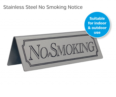 Stainless Steel No Smoking Tent Type Notice
