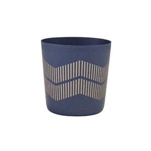 Metallic Blue Lined Serving Cup 8.5 x 8.5cm