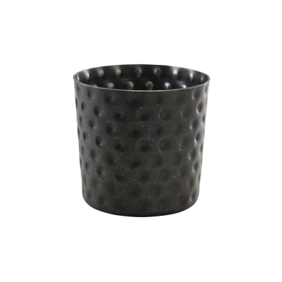 Black Vintage Steel Hammered Serving Cup 8.5 x 8.5cm