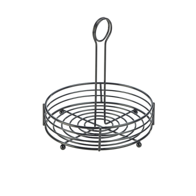 Black Wire Table Caddy 8" Dia X 8.5" (H)