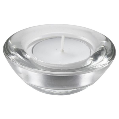 Glass Round Tealight Holder 75mm Dia