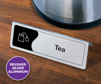 Silver Tent Notice - Tea - 130 X 45 X 45mm