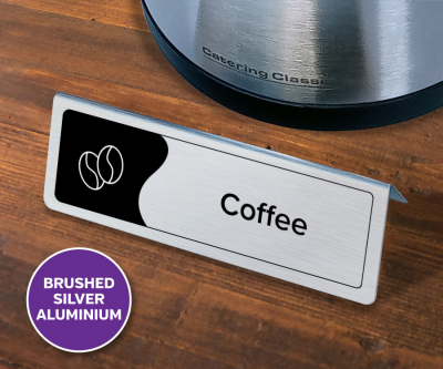 Silver Tent Notice - Coffee - 130 X 45 X 45mm