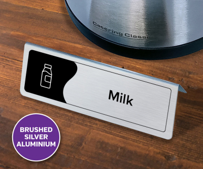 Silver Tent Notice - Semi-Skimmed Milk - 130x45X45mm