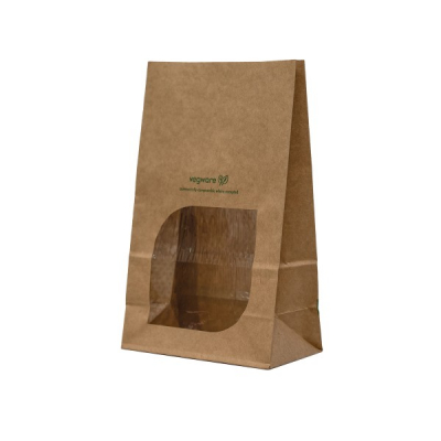 Bloomer Bag Natureflex Window Kraft 5x3x8Inch x250