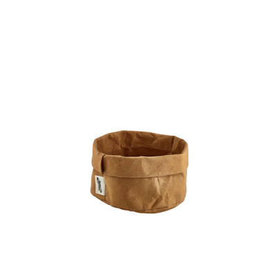 Brown Washable Paper Bag 13 Dia x 10cm (H)