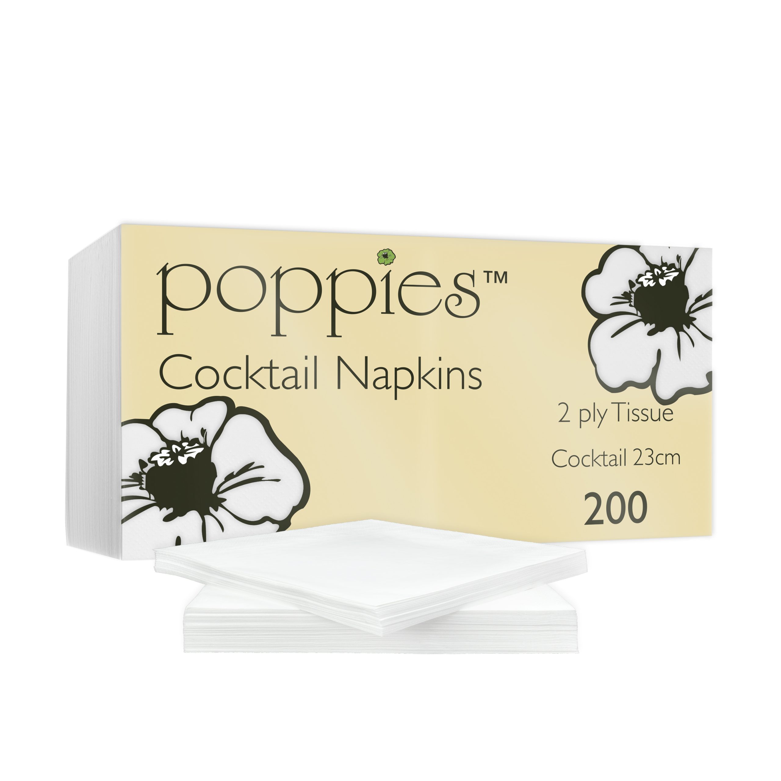 2424WH 24cm Cocktail - White Pack With Napkins